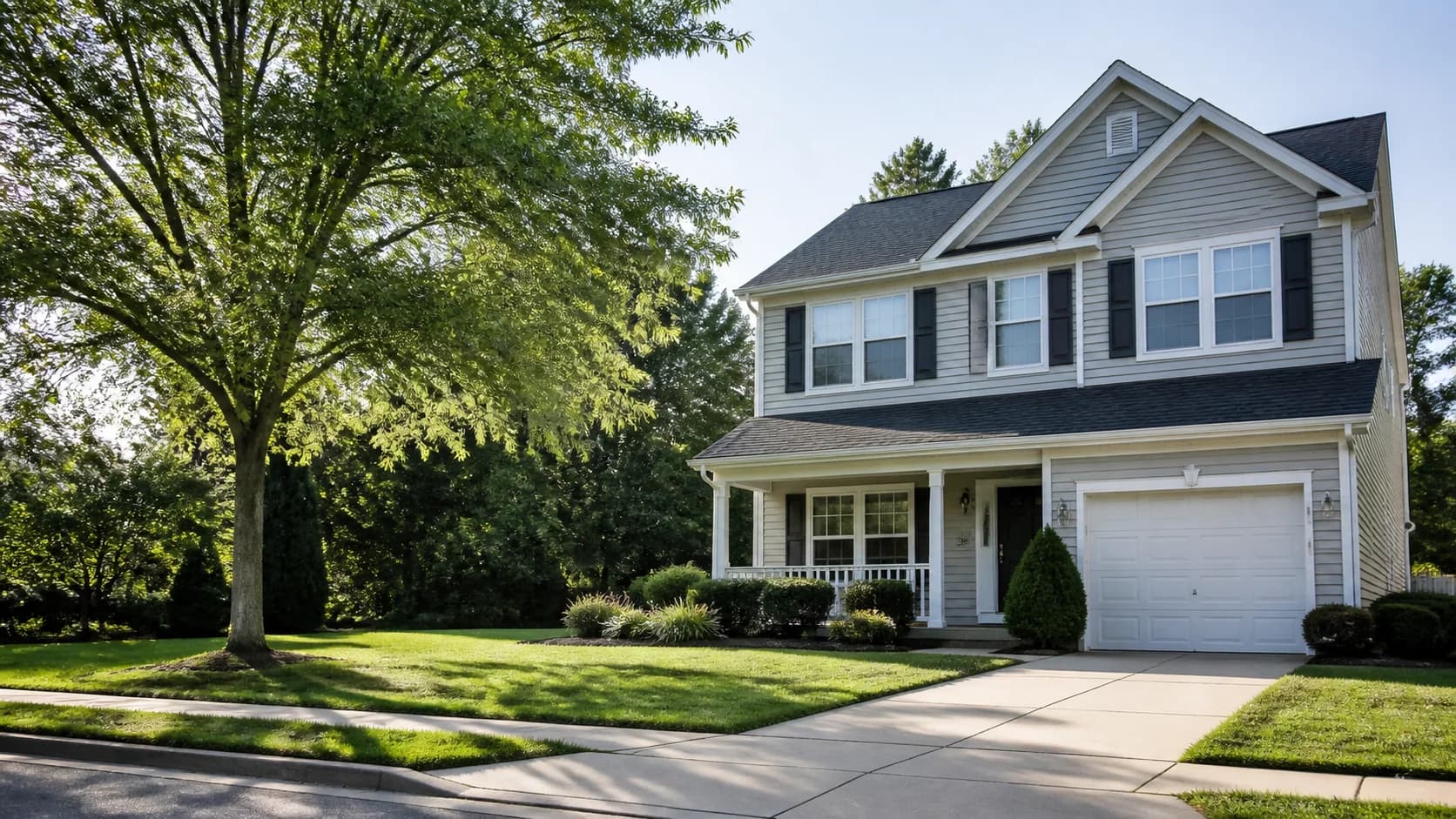A contemporary middle-class American suburban home